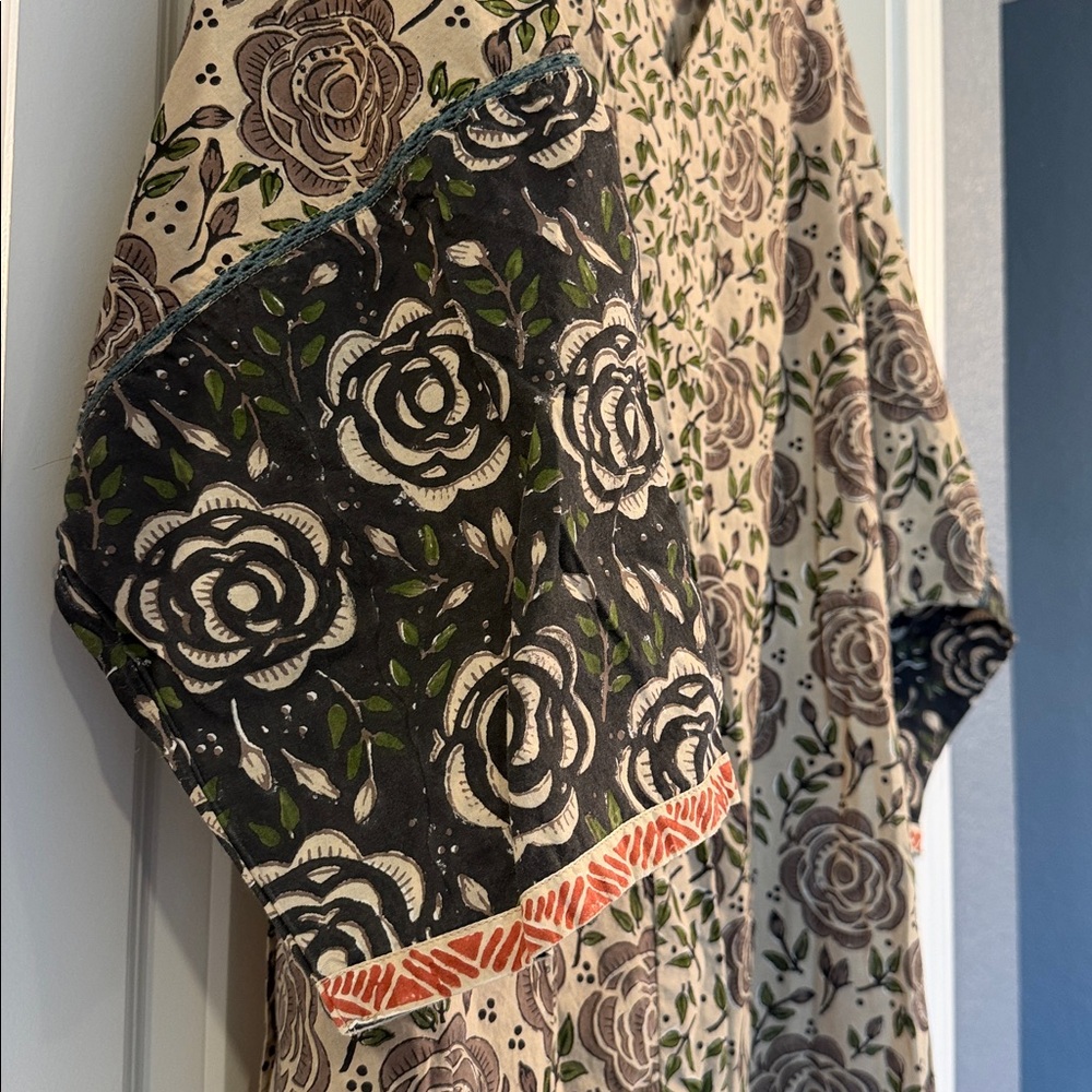 Floral Print Long Sleeve Dress - Beige/Brown - Picture 5 of 5